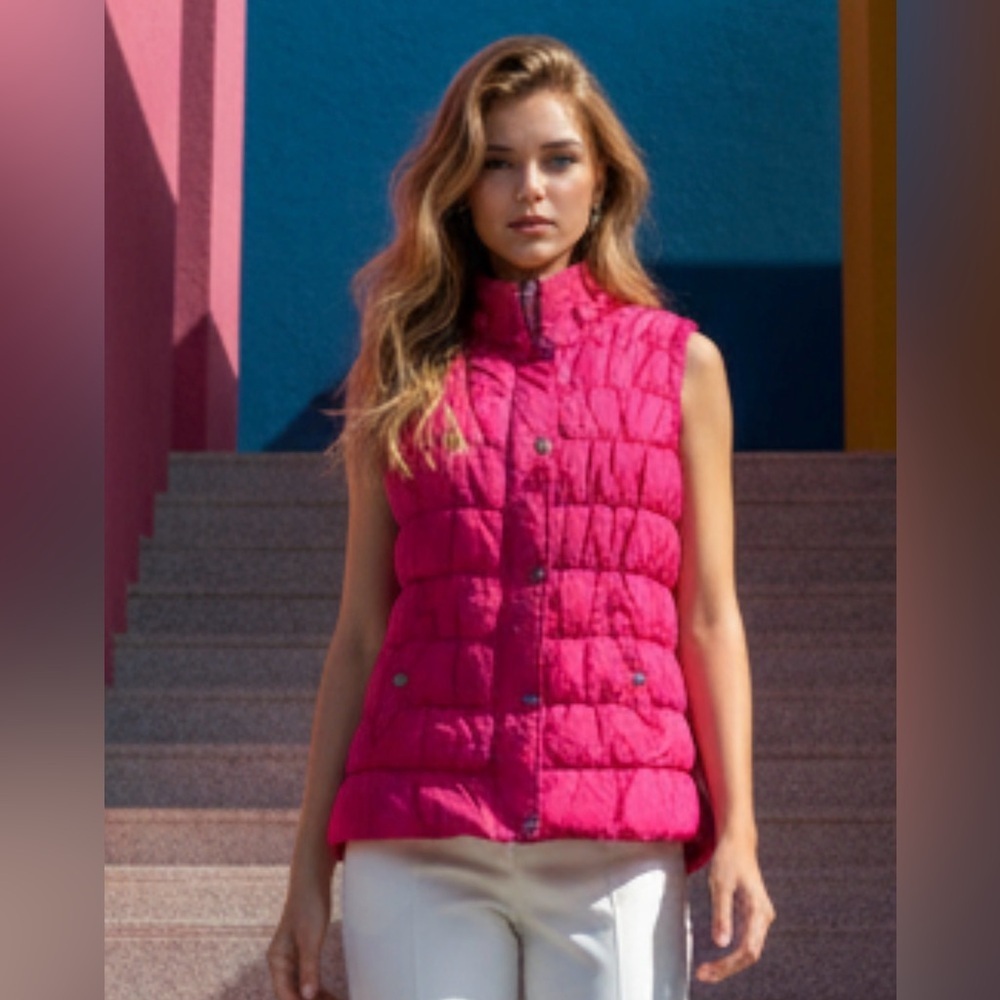 Long Tall Sally Fuchsia Quilted Vest